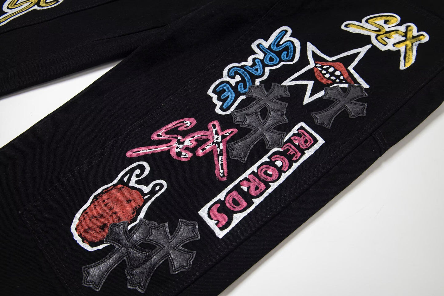 Chrome Hearts American street art cross with straight shaft Pants V10