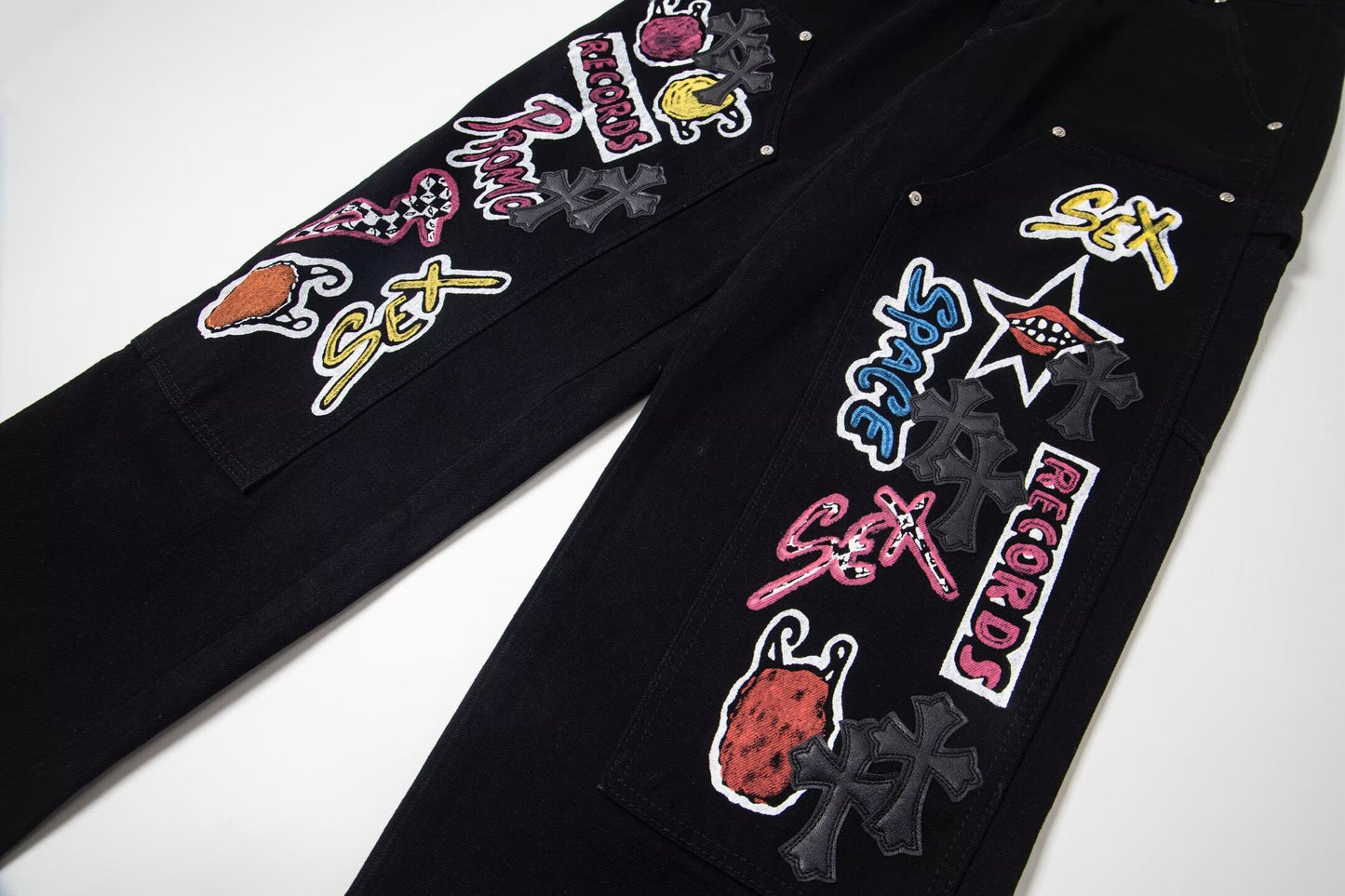 Chrome Hearts American street art cross with straight shaft Pants V10