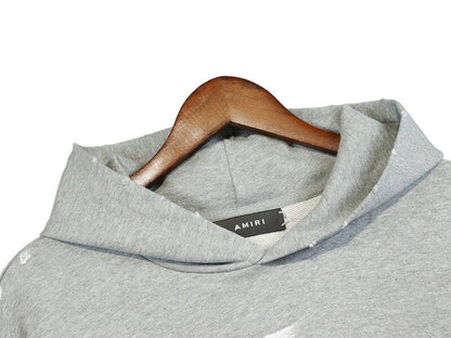Amiri Paint Splatter Hoodie Grey