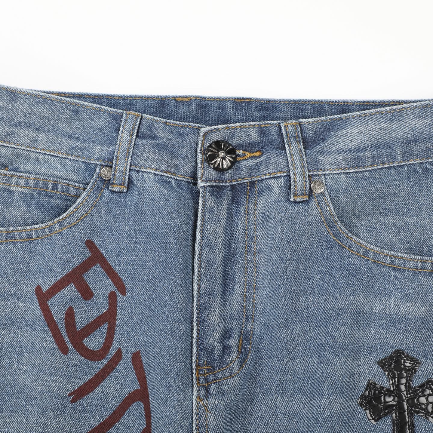 Chrome Hearts American street art cross with straight shaft Pants
