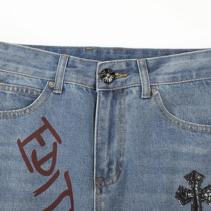 Chrome Hearts American street art cross with straight shaft Pants