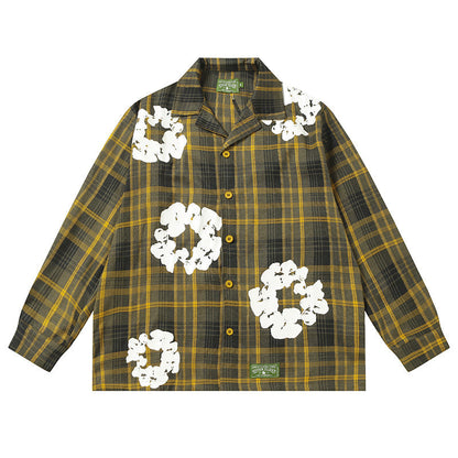 Denim Tears kapok Flower Pattern Long Sleeved Shirt